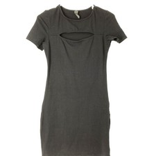 Women’s ALYA Cut Out Shirt Dress Size S 5389 Short Sleeve Black Cotton