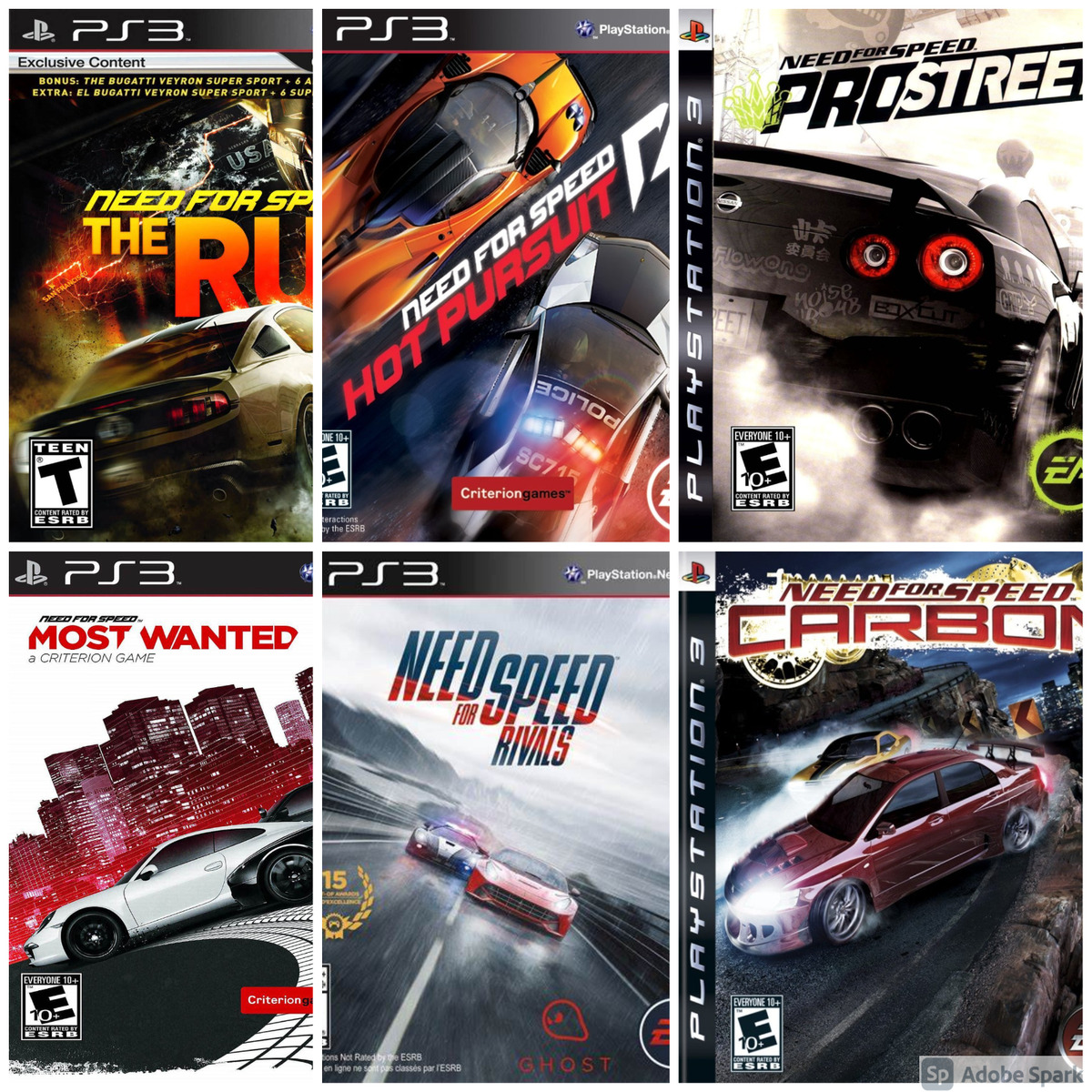 Need for Speed PlayStation PS3 Games - Choose Your Game