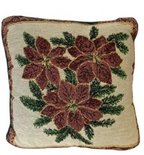 CHRISTMAS POINSETTIA PILLOW Tapestry