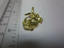 14 KT GOLD PLATED US MARINE CORPS EMBLEM  CHARM PENDANT CHARM,2747