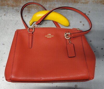 Coach Red Christie Carryall Crossgrain Leather Bag