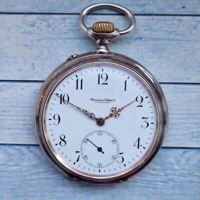 Vintage Silver International Watch Company IWC Open Face Pocket