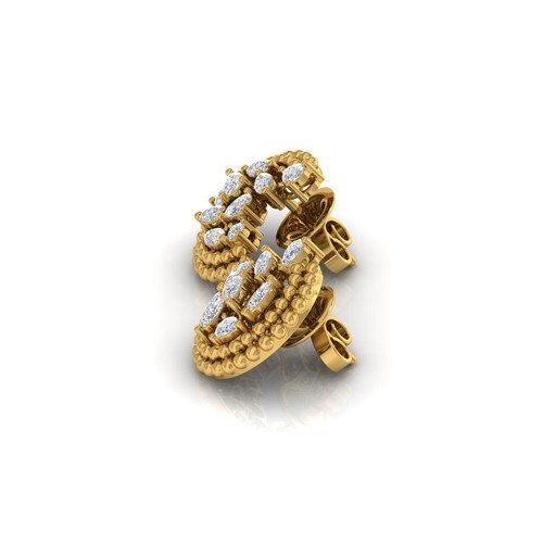 1.50 Ct Natural H/SI Multi Shape Diamond Stud Earrings 18k Yellow Gold Jewelry - Picture 4 of 8