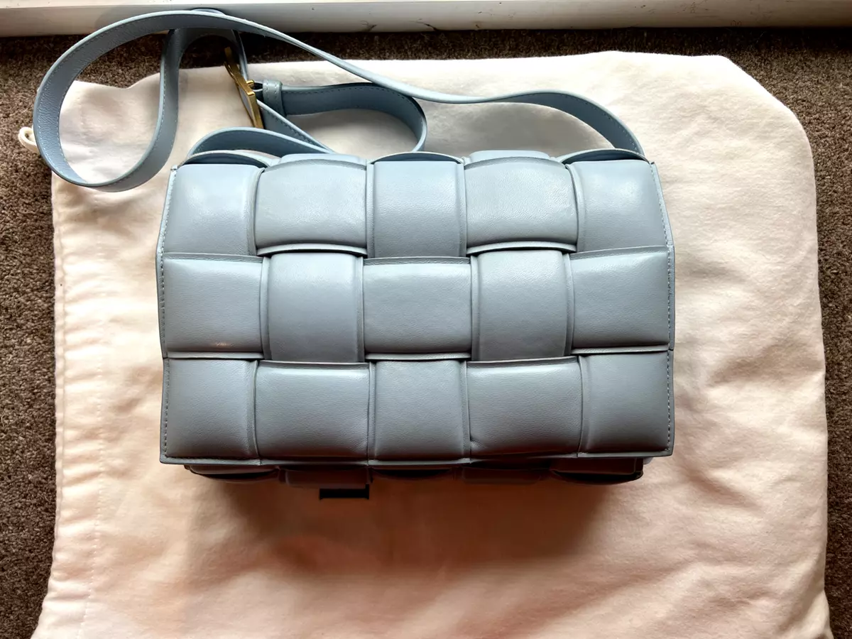 Bottega Veneta Parakeet/Silver Medium Intreccio Leather Cassette Bag