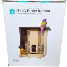 Birdfy Bamboo Smart Bird Feeder With FHD Camera  3L Seed Bin NEW in BOX