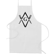 Knives & Forks Square & Compass Masonic Cooking Kitchen Apron