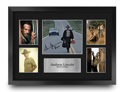 Andrew Lincoln A3 gerahmt Walking Dead Rick signed Autogramm Druck für TV Fans