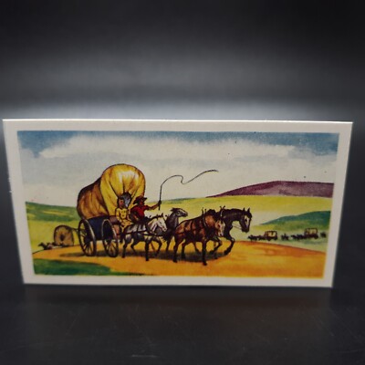 1958 Express Weekly The Wild West #7 Caravan Trains Tobacco Cigarette Card