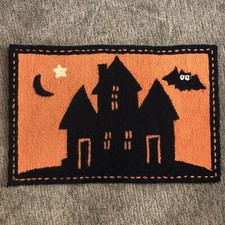 Pottery Barn Kids Halloween Rug Mat Tapis Spooky House 36x24 Bat