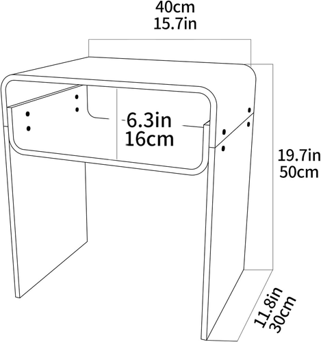 Clear Acrylic End Table 2-Tier Bedside Nightstand for Living Room Bedroom Home D - Picture 3 of 9