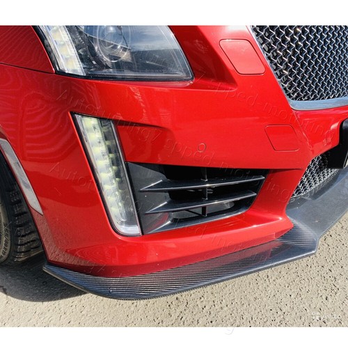 Parachoques delantero de fibra de carbono real divisor alerón labial para Cadillac CTS-V 2016-19 - Imagen 6 de 19