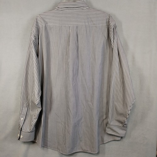 Croft & Barrow Men's 18 34/35 Shirt Blue Striped Button Down Office Easy Care - Picture 9 of 12