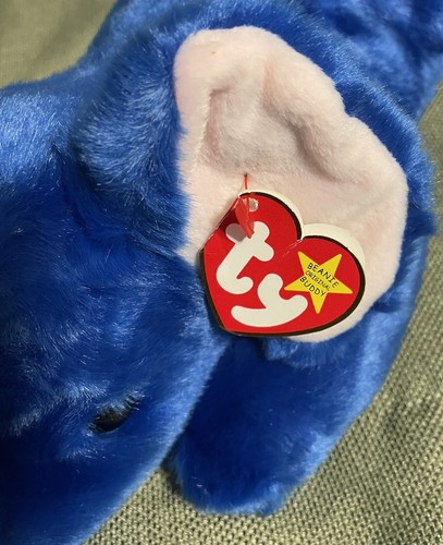 NWT vintage 1998 “PEANUT” TY BEANIE BABY (17”) ROYAL BLUE PLUSH ELEPHANT retired - Picture 9 of 14