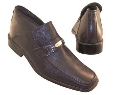 New PIERRE CARDIN Men Brn Leather Ankle Pull On Dress Comfort Boot Shoe Sz 9.5 M