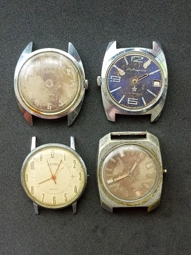 Vostok Wostok Soviet USSR wrist watch lot 4 pieces for parts