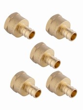 EFIELD 5PCS Barb Crimp Pex Brass Fittings 1/2" X 1/2" Female NPT Adapter,No Lead