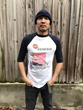 Vintage GENESIS 1987 Invisible Touch Tour 3/4 Sleeve T-SHIRT- LG Phil Collins 