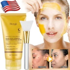 Kojic Acid Turmeric Collagen Night Wrapping Mask, Overnight Mask For Brightening