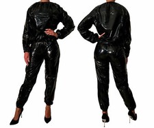 soft PVC Schwitzanzug 20021L GENÄHT Saunaanzug 2tlg Pyjama Lackoptik Windelhose 