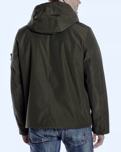 G H BASS Hooded Storm Olive Green Water Resistant Coat Jacket NEW Mens Sz L LG - Picture 3 of 11