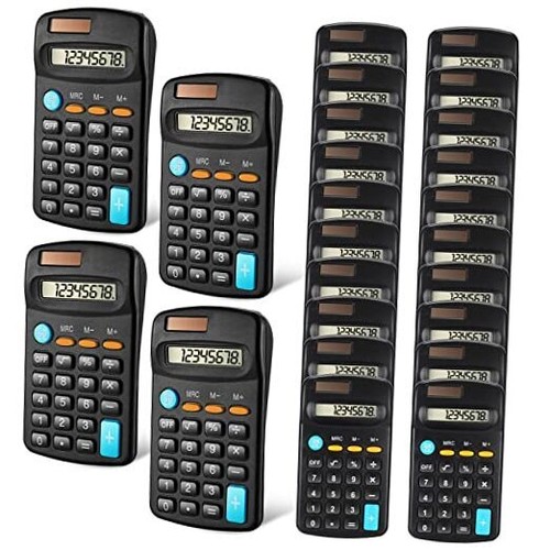 24 Pieces Basic Calculators for Students Small Calculators Pocket Size Mini