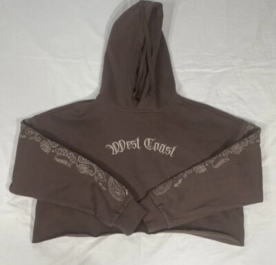 Forever 21 Hot Wheels Women Brown Crop Hoodie Size S