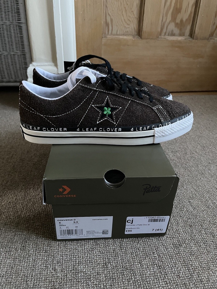 Converse x Patta '4 Leaf Clover' One Star Pro Ox Trainers Size UK7