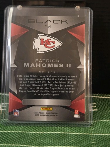 2024 Panini Black - Patrick Mahomes II Citric Prizm #54 /25 - 第 2/3 張圖片
