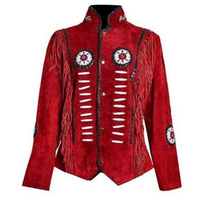 Women Western Cowboy Style Suede Leather Jacket Fringes Women Leather Jacket