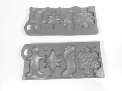 1983 John Wright Cast Iron Christmas Candy Mold Snowflake Star Ginger Man Str