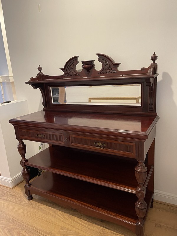Antique Colonial Buffet Sideboard Server Cabinet Mahogany