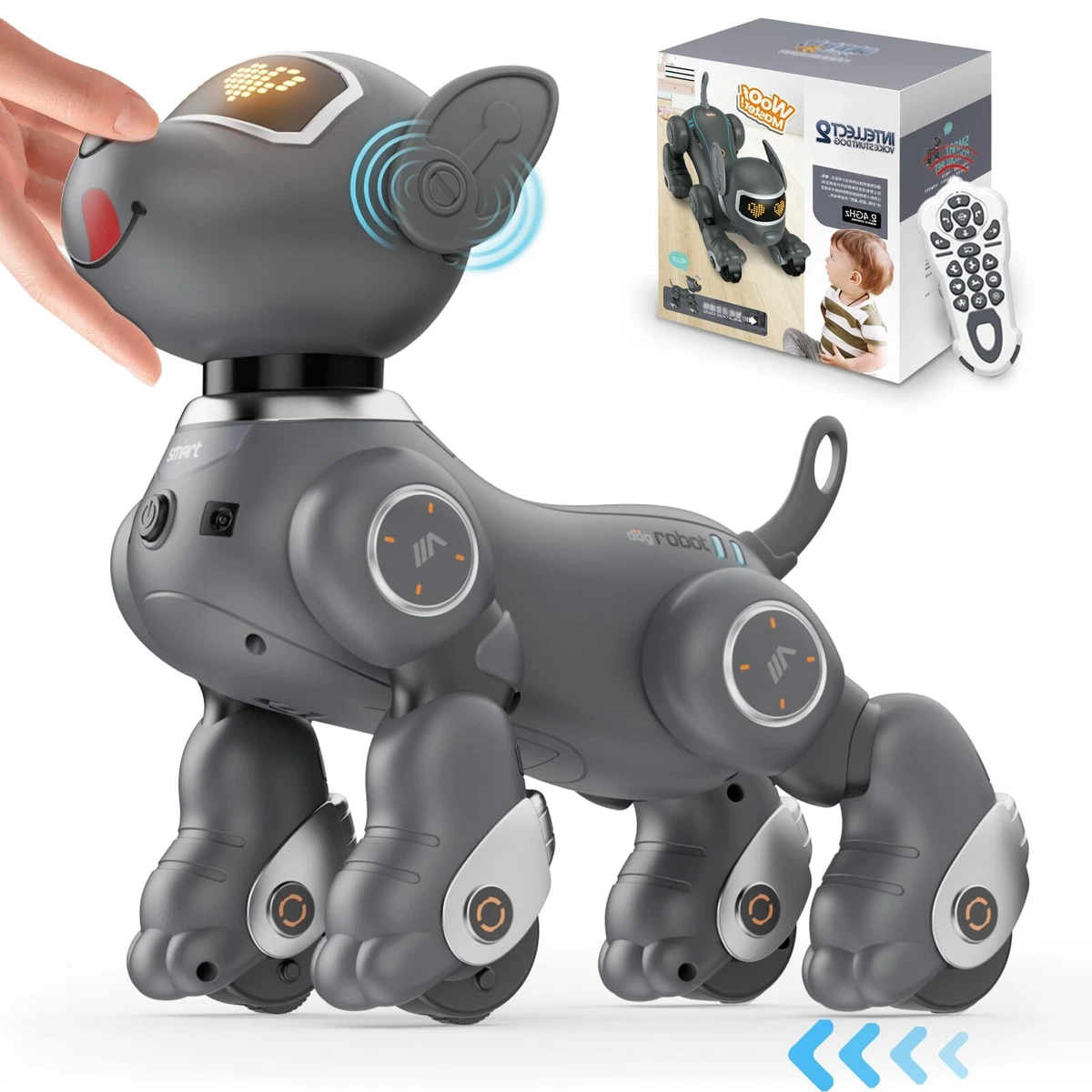 VATOS Remote Control Robot Dog Toy with Voice & Touch Sensors STEM Toy for  Kids