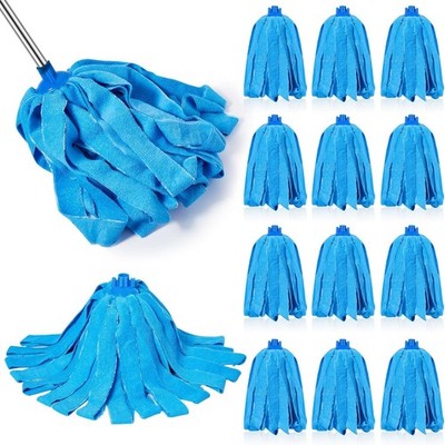 6 PCS Blue Microfiber Mop Replacement Compatible with All Standard US Threadi...