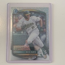 Topps 2025 Bowman Nick Kurtz Chrome Prospects BCP-114 Athletics Baseball Card