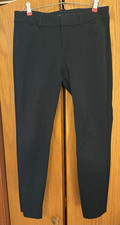 Old Navy Women's Black Solid Skinny Slim Mid Rise Stretch Flat Front Pants 6