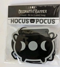 Halloween Garland Hocus Pocus Witch Cauldron Moon 60" Banner
