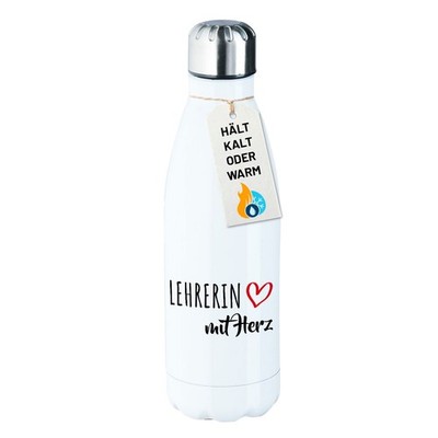 Edelstahl-Trinkflasche Lehrerin mit Herz Geschenkidee Lehrerin Geschenk Präsent