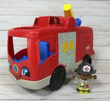 Fplp Fisher Price Little People Red Fire Truck Firefighter Lights Sounds Mattel Fplp Fisher Price Little People Red Fire Truck Firefighter Lights Sounds Mattel