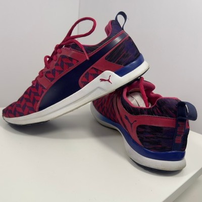 Puma Pulse XT Clash Womens Size 7.5 Pink Blue Geometric Cross Training Shoes