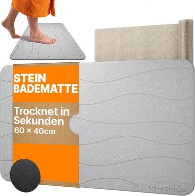 Badematte Stein 60x40cm - Diatomite Stone Bath Mat - Steinmatte Badezimmer -