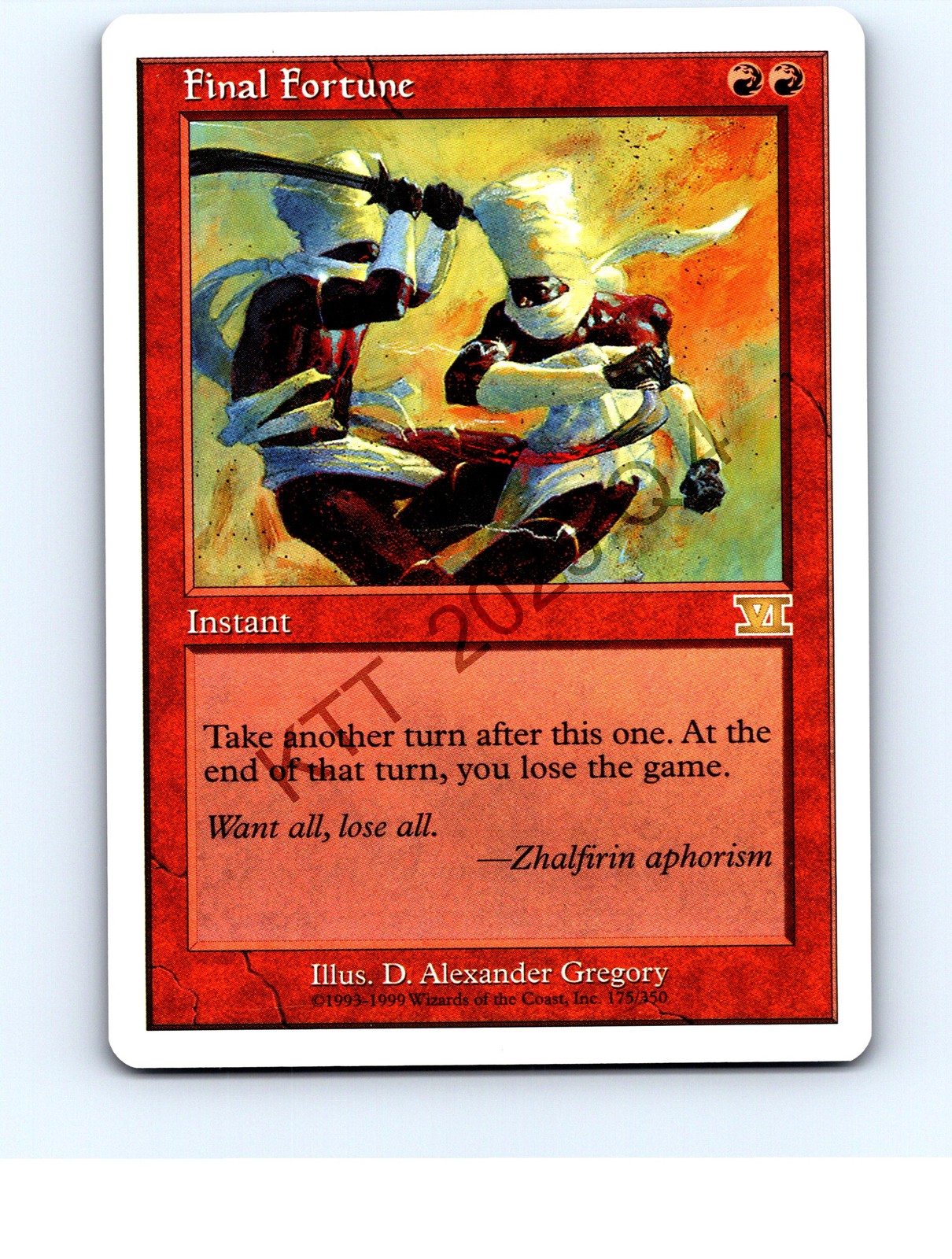 Final Fortune #175 Rare Classic Sixth Edition MTG LP (Surface Blemish)
