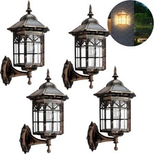 24Pack LED Solar Wall Lantern Light Dusk To Dawn Sconce Lamp Porch Outdoor Lamp