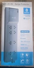 Belkin 8 Outlet Surge Protector Slim Design 12ft Cord 3550 Joules