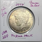1922 Peace Silver Dollar AU VAM 2EF Toned 90% Silver Nice Luster