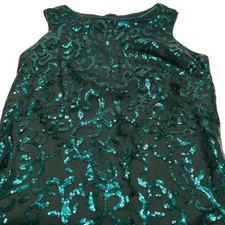 NEW VINCE CAMUTO 2 Sequins Emerald Green Shift Mini Sleeveless Dress
