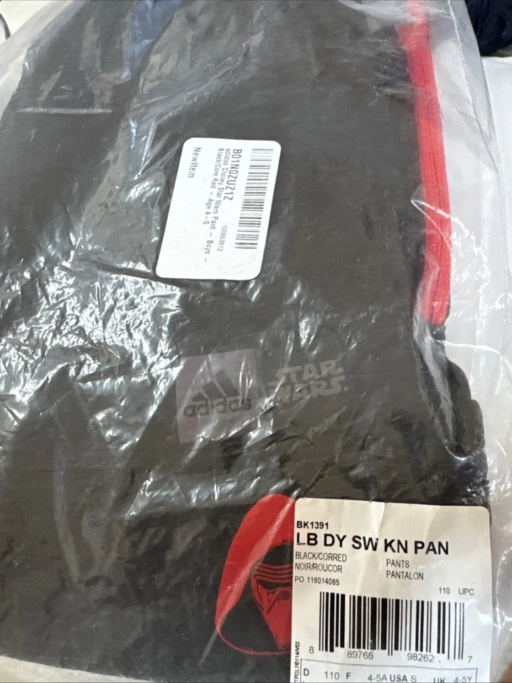 Pantalones Adidas Disney Star Wars BK1391 niños negro/correjo/edad 4-5 pequeños Foto 2 de 4
