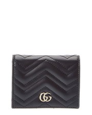 Gucci Gg Marmont Leather Card Case Women's Black