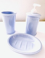 Martha Stewart 3pc Oxford Blue porcelain beaded  VINTAGE