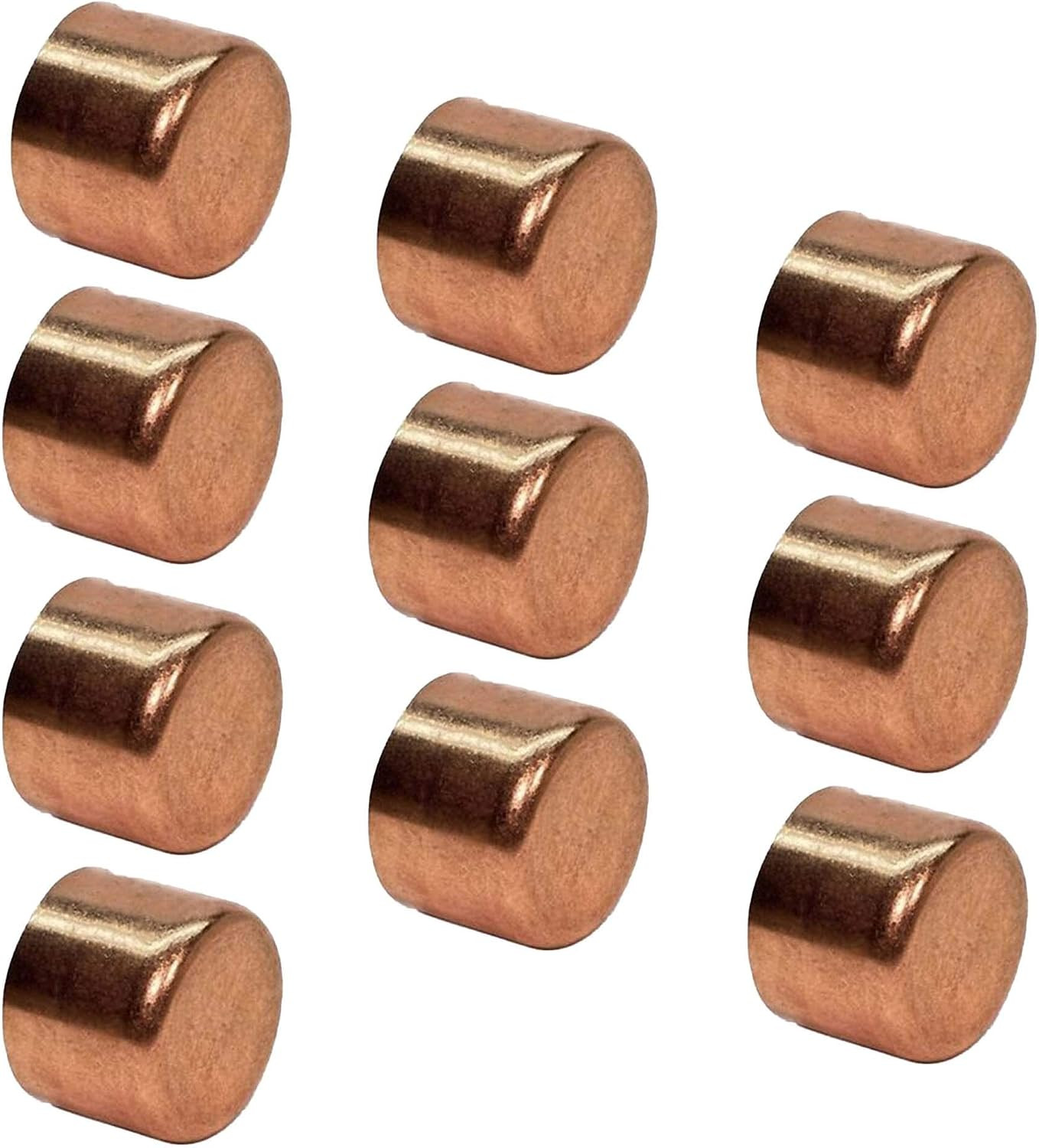 10-Pack 1/2-Inch Copper Pipe Cap, Sweat Connection, Certified Safe (CWC