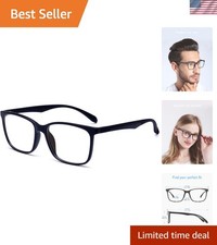 Blue Light Glasses for Everyday Wear - Ultra-Light, Anti-Glare, Classic Black